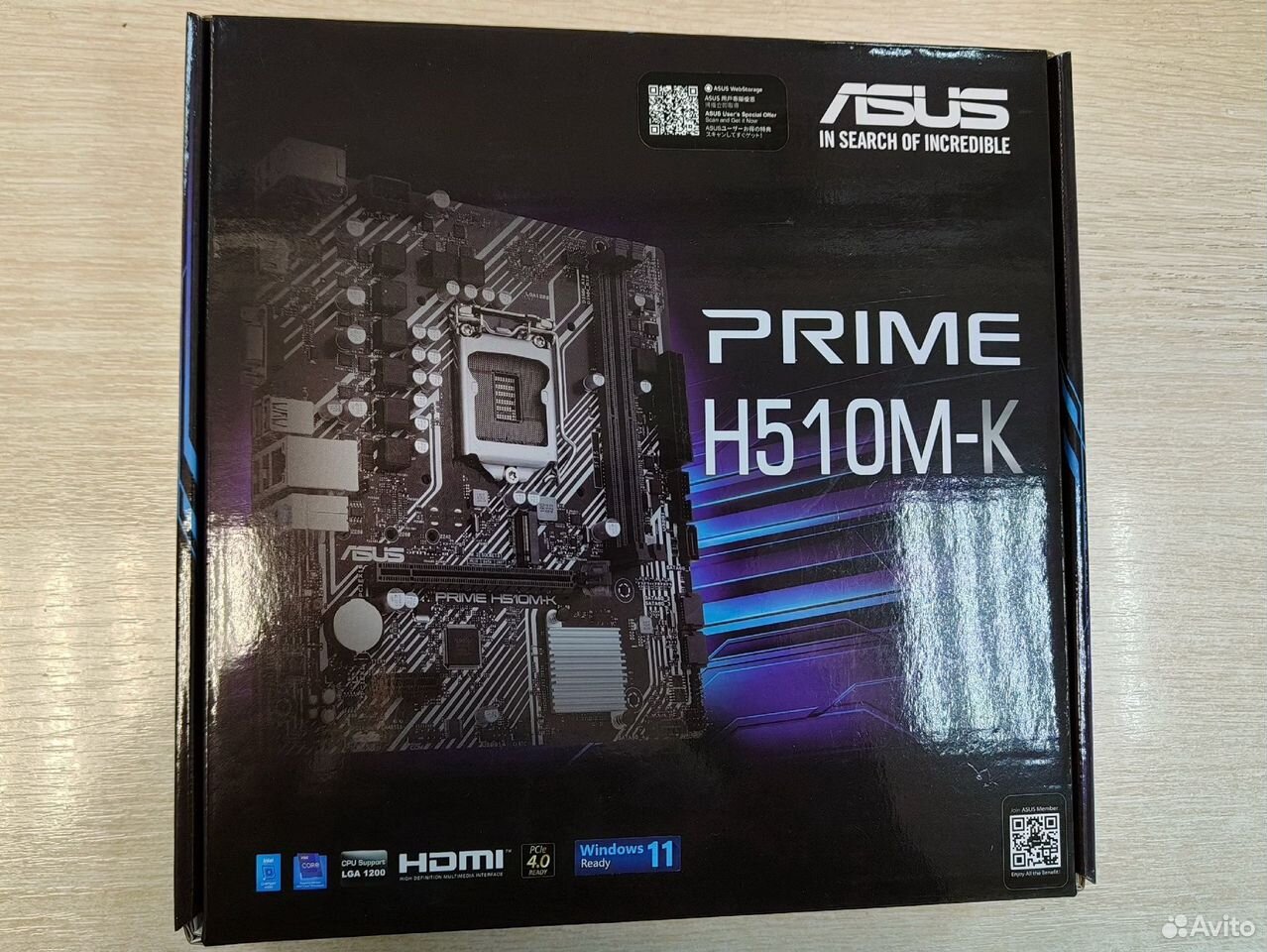 Материнская плата asus prime H510M-K, s1200 (новая