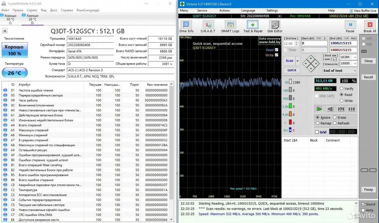 SSD накопитель qumo 512Gb — фото 3