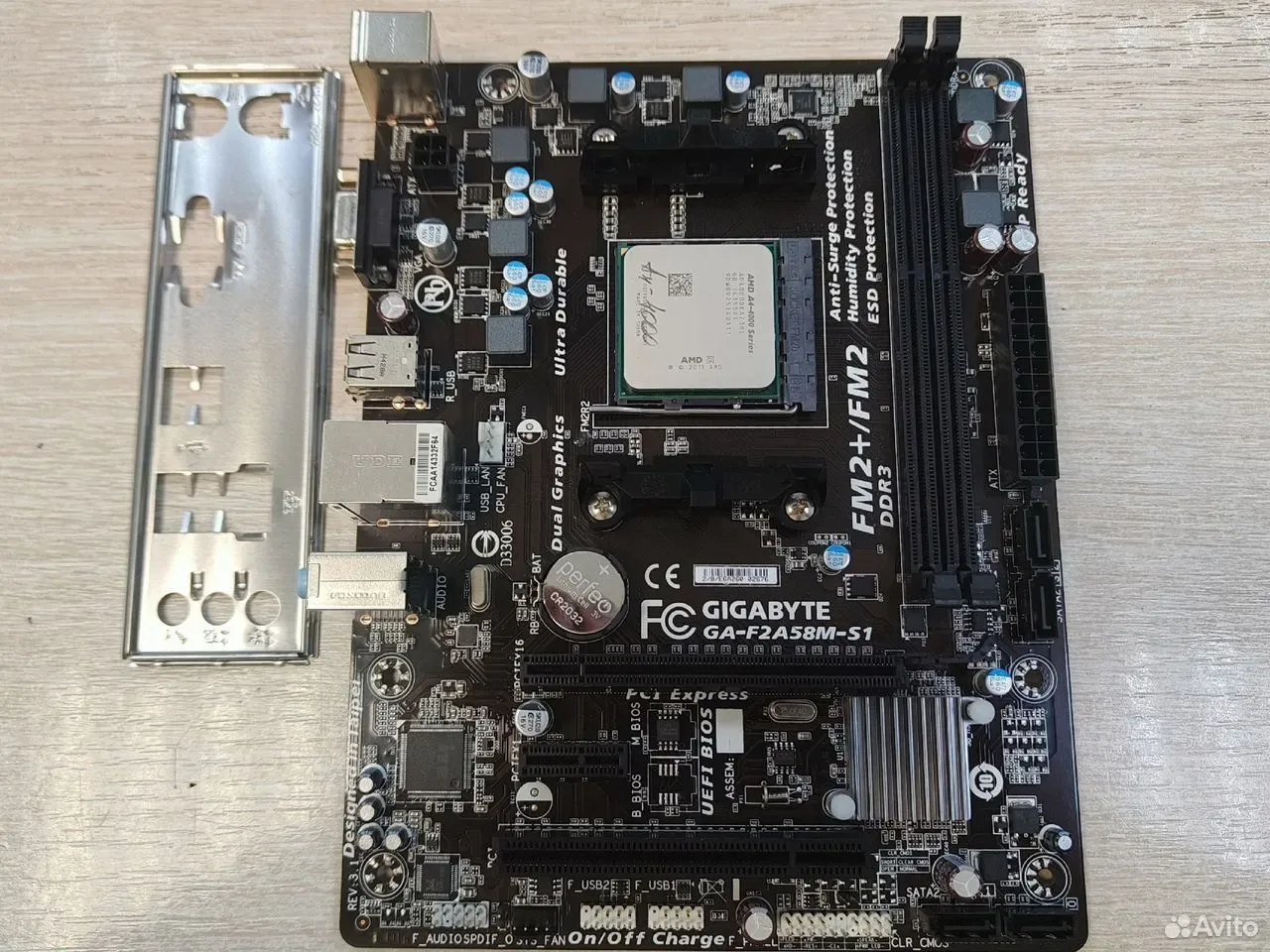 Материнская плата gigabyte GA-F2A58M-S1 +A4-4000 — фото 1