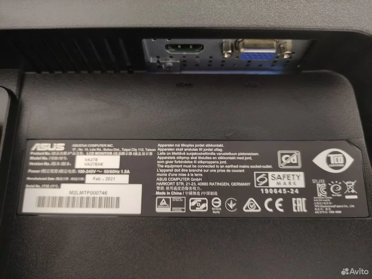 Монитор 27" asus IPS hdmi VGA — фото 4