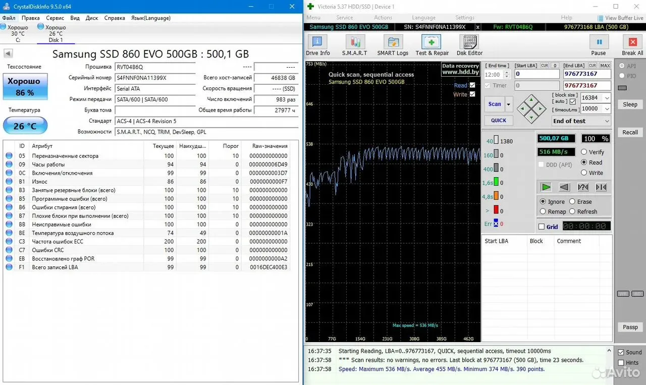 SSD Накопитель Samsung 860 EVO 500Gb — фото 2