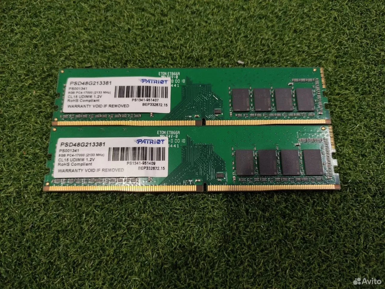 Комплект DDR4 16Gb (8G x 2) Patriot 2133Mhz — фото 1