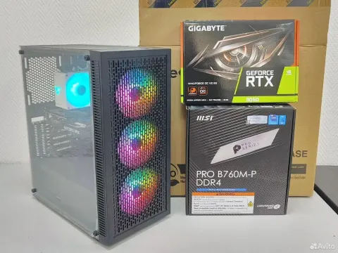 Игровой Intel i5-14400F/16Gb/nvme 512Gb/RTX 3050